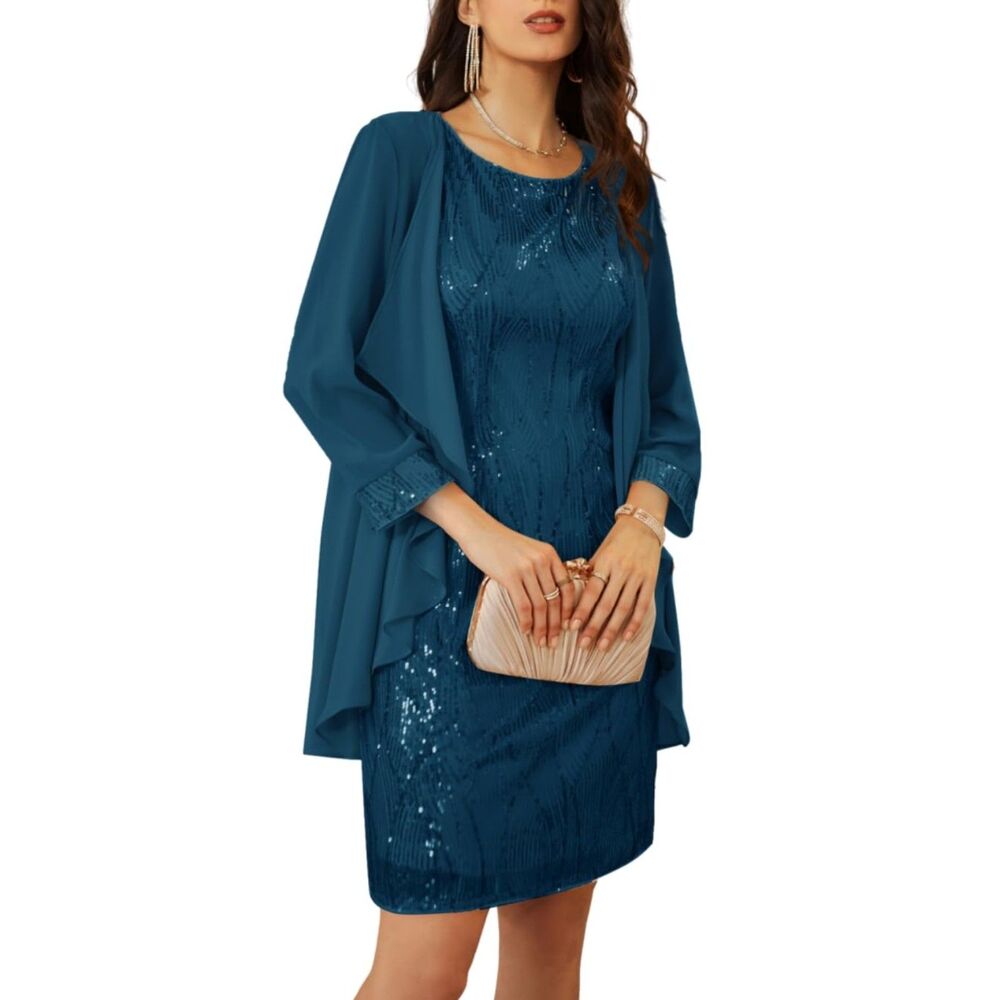 Sequin Mini Dress and Cover Up, SIZR SMALL, 9D-145SET005